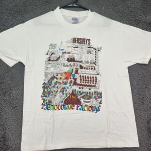 Hershey's Chocolate Factory Graphic Tee‎ White Adult L Hanes Beefy-T